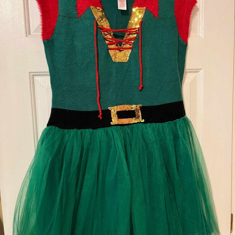 Green Knit Sweater with Black Trim